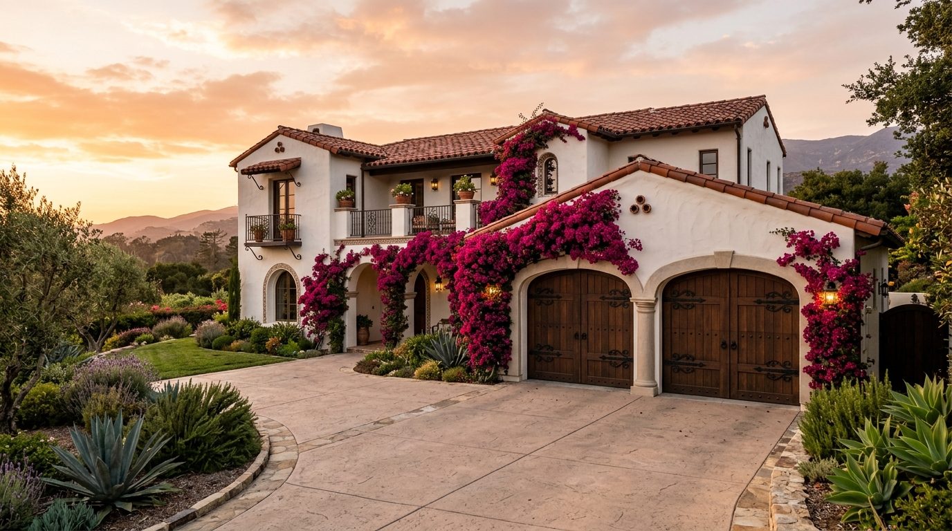 Byers Local Garage Door Exterior Closed Garage Door at Twilight