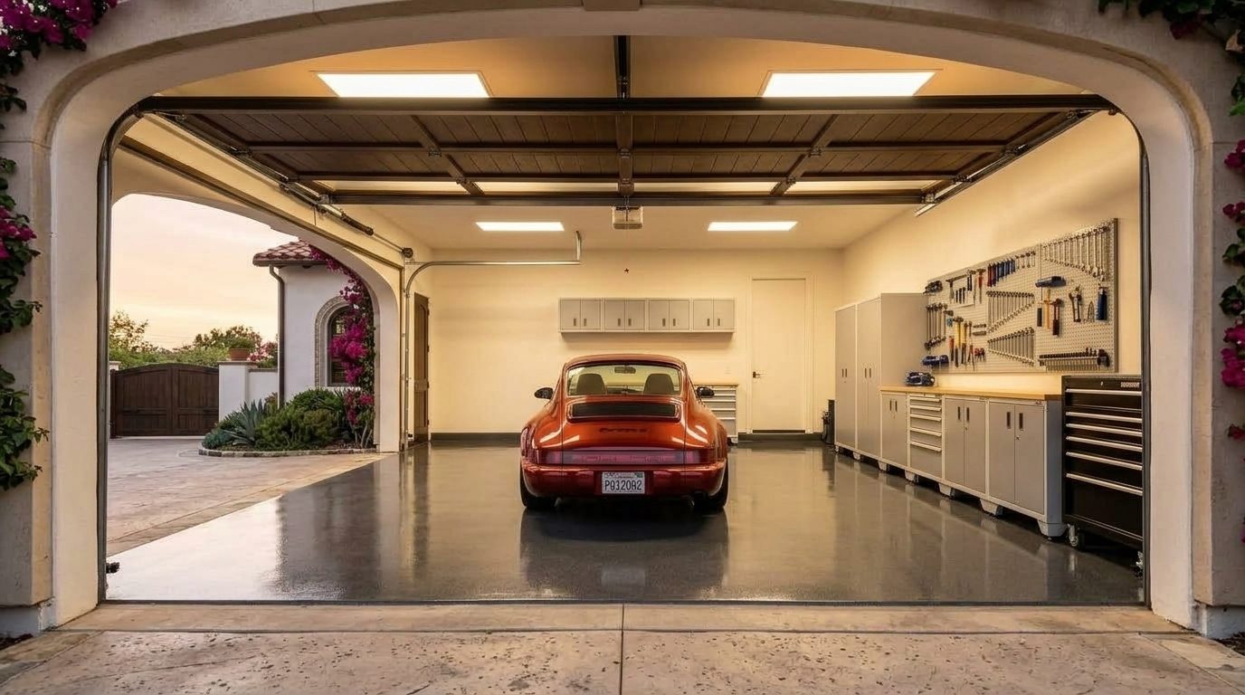 Byers Local Garage Door Interior View of Custom Garage Door Overhead and Workshop